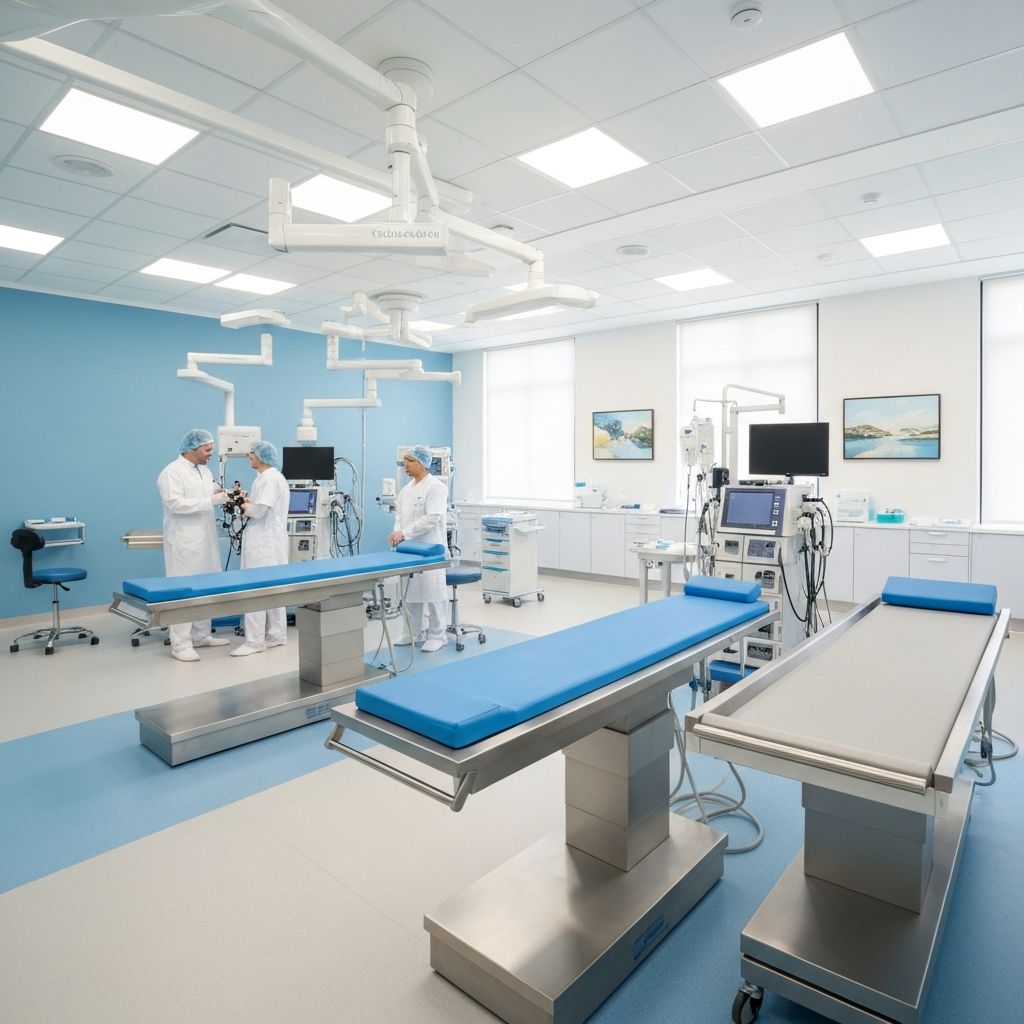 Clínica moderna com equipamentos de endoscopia